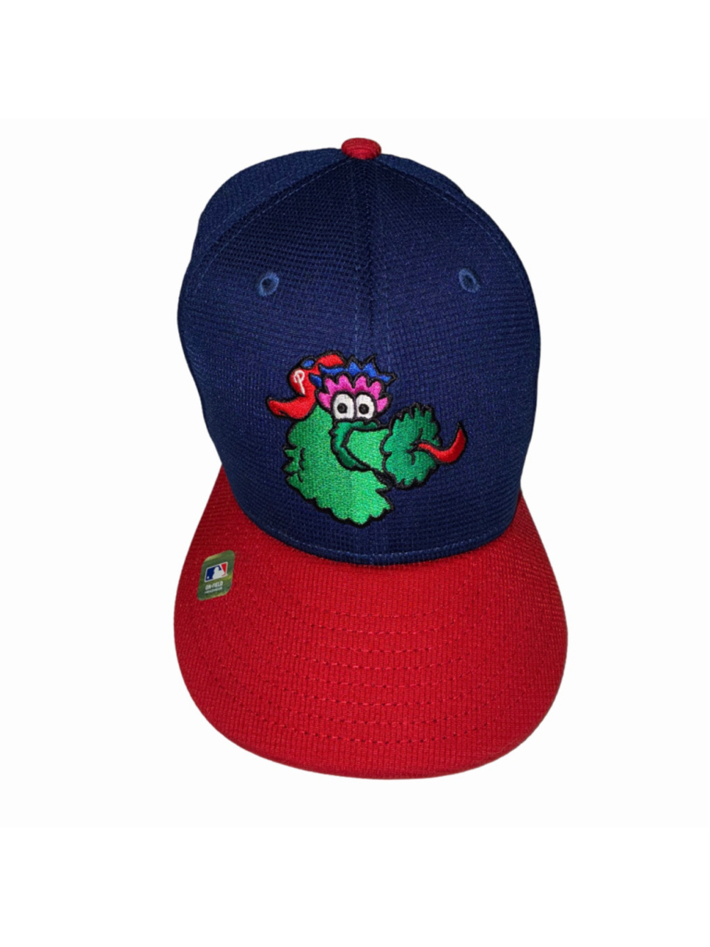 Men's New Era Philadelphia Phillies Mascot Hat Size 7 1/8 Blue Red